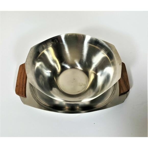Vintage Monarch Mark III Stainless Steel Sauce/Gravy Boat & Tray MCM - Picture 3 of 7